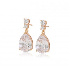 Apzeltīti , klasiski auskari ar cirkonu